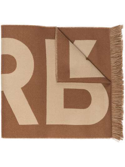 Burberry шерстяной шарф с жаккардовым логотипом