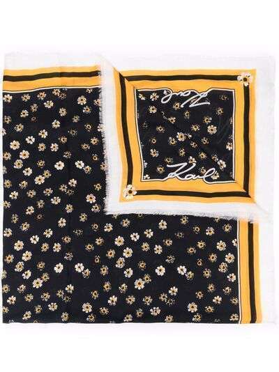 Karl Lagerfeld шелковый платок с цветочным принтом