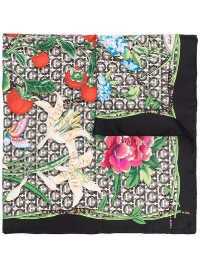 Salvatore Ferragamo шелковый платок с цветочным принтом