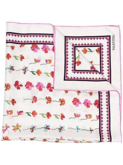 Valentino шелковый платок с цветочным принтом