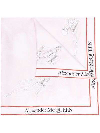 Alexander McQueen шелковый платок с принтом Skull