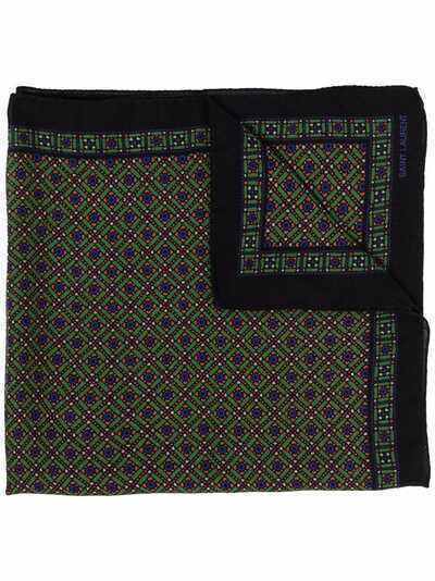 Saint Laurent шерстяной шарф с геометричным принтом