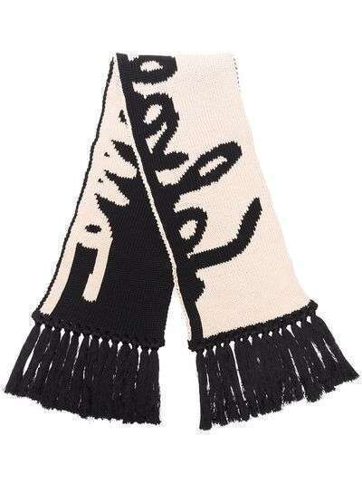 Salvatore Ferragamo шарф с логотипом вязки интарсия