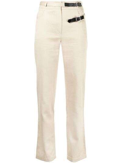 Chanel Pre-Owned прямые брюки с пряжками