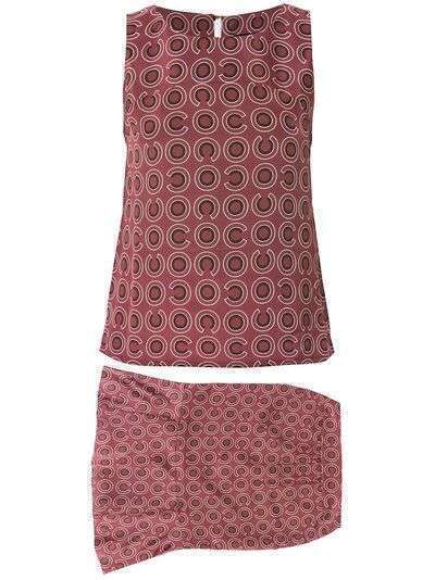 Chanel Pre-Owned комплект из топа и юбки с геометричным принтом