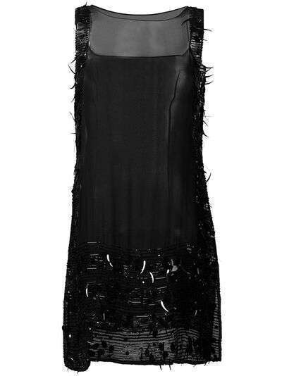 Jean Paul Gaultier Pre-Owned прозрачное платье с отделкой из бисера