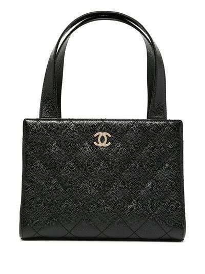 Chanel Pre-Owned стеганая сумка-тоут с логотипом CC 2002-го года