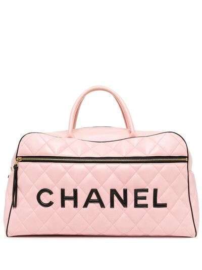 Chanel Pre-Owned дорожная сумка с тисненым логотипом