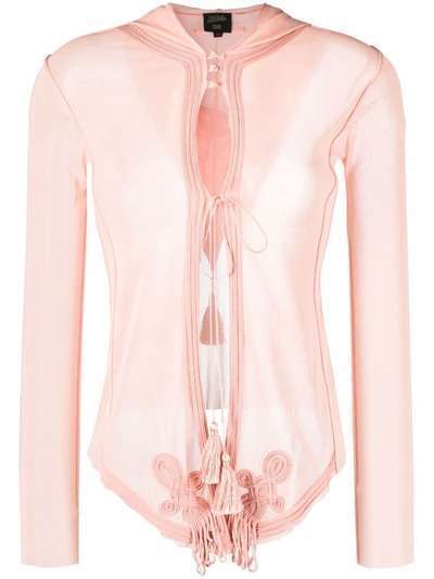 Jean Paul Gaultier Pre-Owned прозрачная блузка 2000-х годов с вышивкой