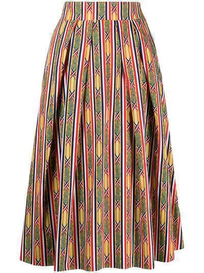 Hermès юбка миди 1990-х годов с графичным принтом