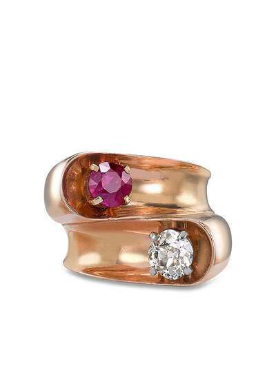 Boucheron Pre-Owned кольцо Toi et Moi из розового золота с бриллиантом и рубином