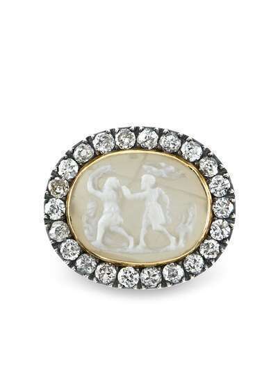 Pragnell Vintage кольцо Georgian из желтого золота с агатом