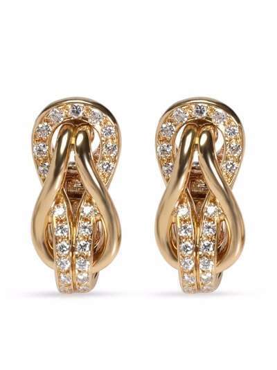 Cartier серьги Love Knot pre-owned из желтого золота с бриллиантами