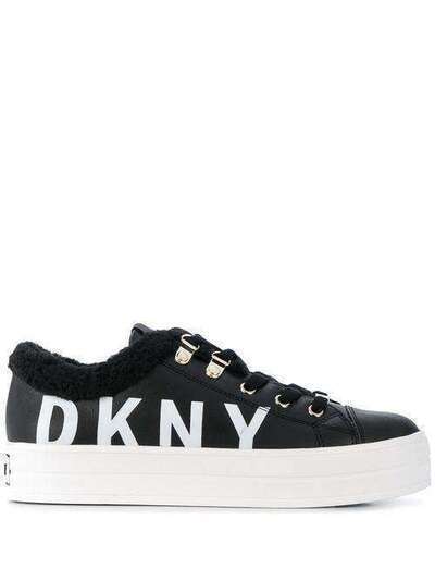 DKNY кроссовки со вставкой из искусственной овчины и логотипом K3904168