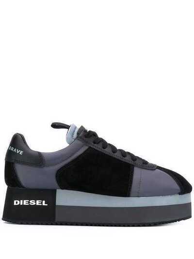 Diesel кроссовки на платформе со вставками Y01996PS308