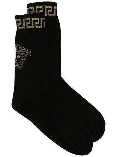 Versace носки вязки интарсия с декором Medusa