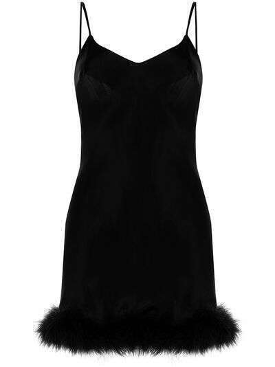 Gilda & Pearl платье-комбинация Kitty с перьями