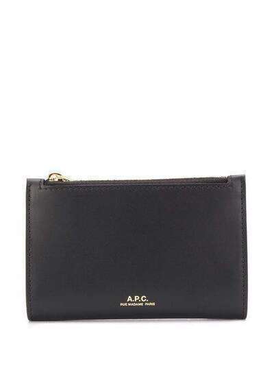 A.P.C. logo-stamp bifold wallet PXAWVF63361