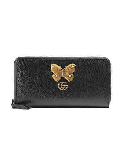 Gucci кошелек на молнии с бабочкой 499363CAOGT