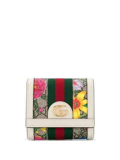 Gucci кошелек Ophidia с принтом Flora и логотипом GG 59866292YBC