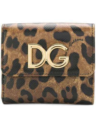 Dolce & Gabbana маленький кошелек с леопардовым принтом BI1027AI915