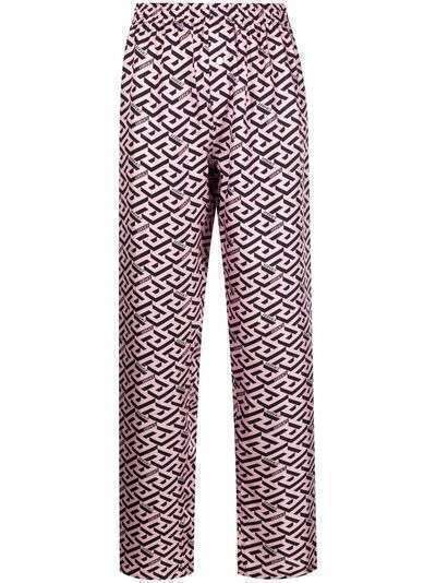 Versace пижамные брюки с принтом La Greca Signature