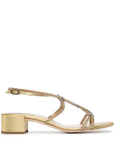 René Caovilla Clippy 40mm embellished slingback sandals