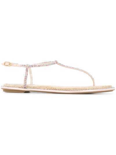 René Caovilla embellished flat sandals