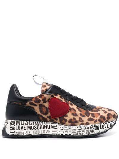 Love Moschino кроссовки с леопардовым принтом