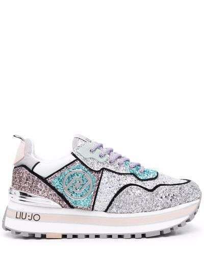 LIU JO glitter-detail lace-up trainers