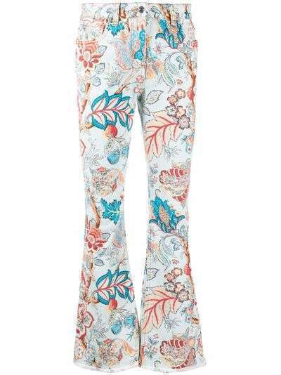 ETRO расклешенные брюки с цветочным принтом
