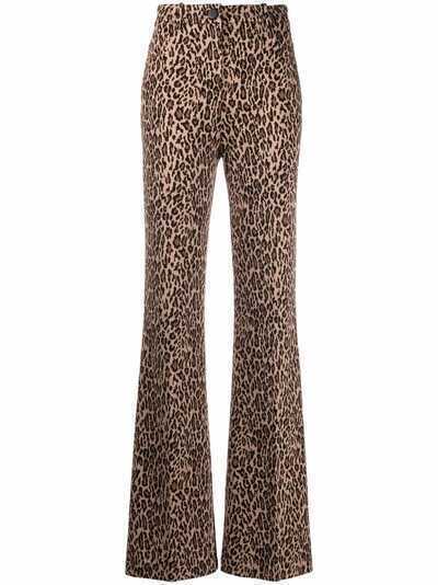 PINKO расклешенные брюки с леопардовым принтом