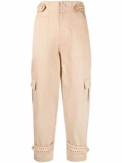 TWINSET брюки карго с декоративной перфорацией