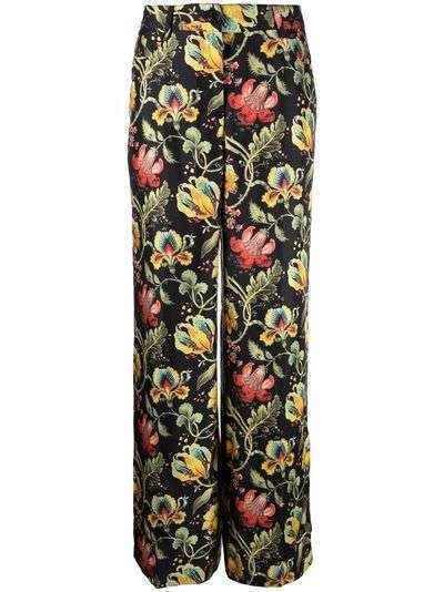 Alberto Biani прямые брюки с цветочным принтом