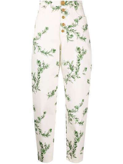 Giambattista Valli прямые брюки с цветочным принтом