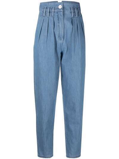 See by Chloé pleated-detail high-waisted trousers