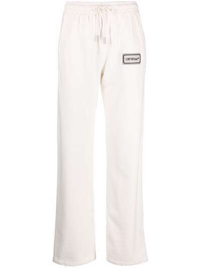 Off-White спортивные брюки прямого кроя с нашивкой-логотипом