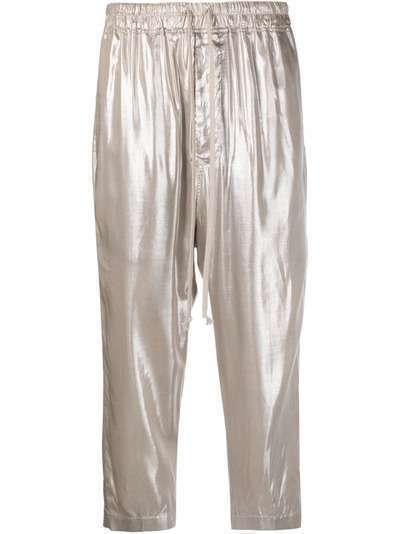 Rick Owens спортивные брюки с эффектом металлик