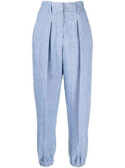 Brunello Cucinelli льняные брюки с манжетами
