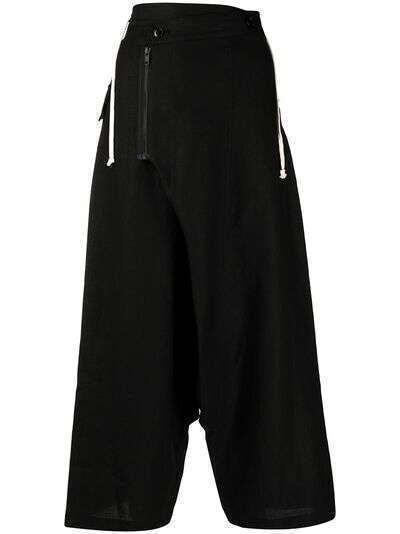 Yohji Yamamoto укороченные брюки асимметричного кроя