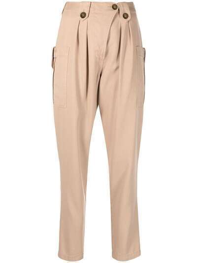 Elisabetta Franchi cropped tapered-leg button-detail trousers
