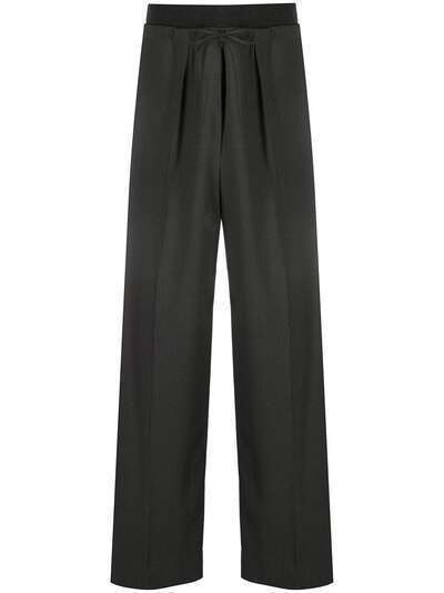 Brunello Cucinelli брюки широкого кроя с контрастным поясом