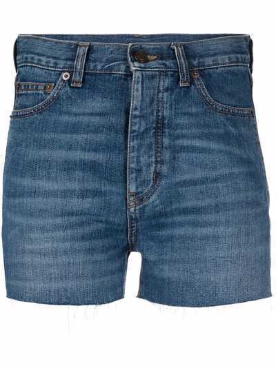 Saint Laurent джинсовые шорты с необработанными краями