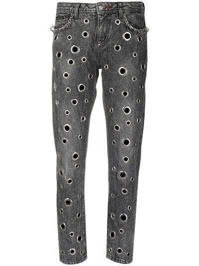Philipp Plein джинсы бойфренды с металлическим декором