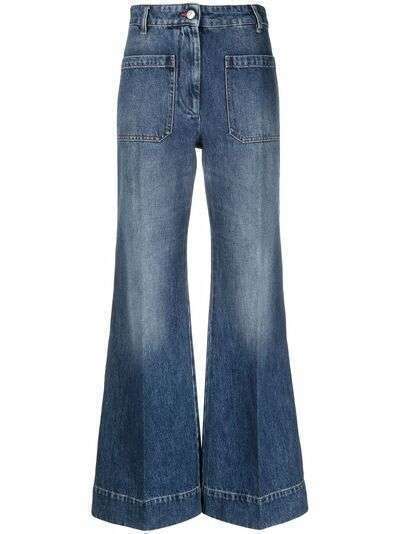 Victoria Beckham расклешенные джинсы Alina с эффектом потертости