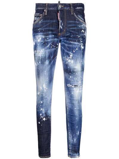 Dsquared2 джинсы с эффектом разбрызганной краски и прорезями