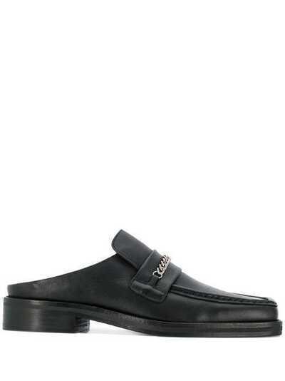 Martine Rose лоферы с открытой пяткой LOAFERMULEMBLACKLEATHER