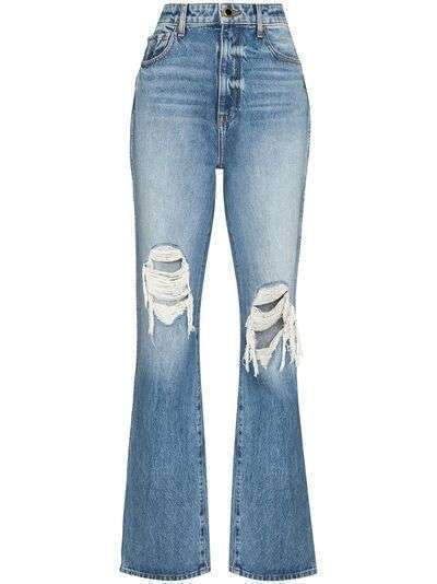 KHAITE джинсы Danielle с завышенной талией и эффектом потертости