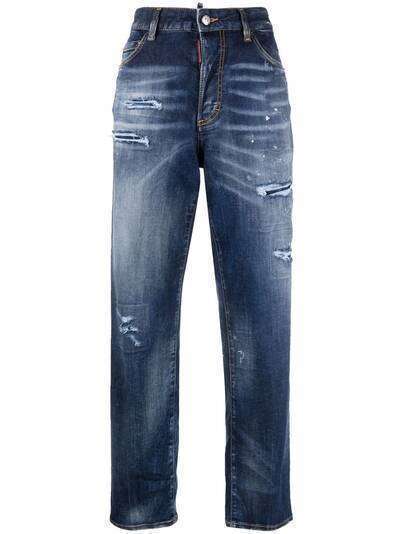 Dsquared2 джинсы с завышенной талией и эффектом потертости