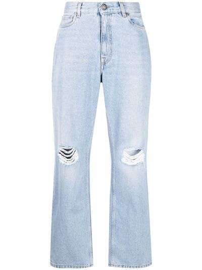 ETRO джинсы с завышенной талией и эффектом потертости